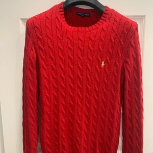 Red polo sweater